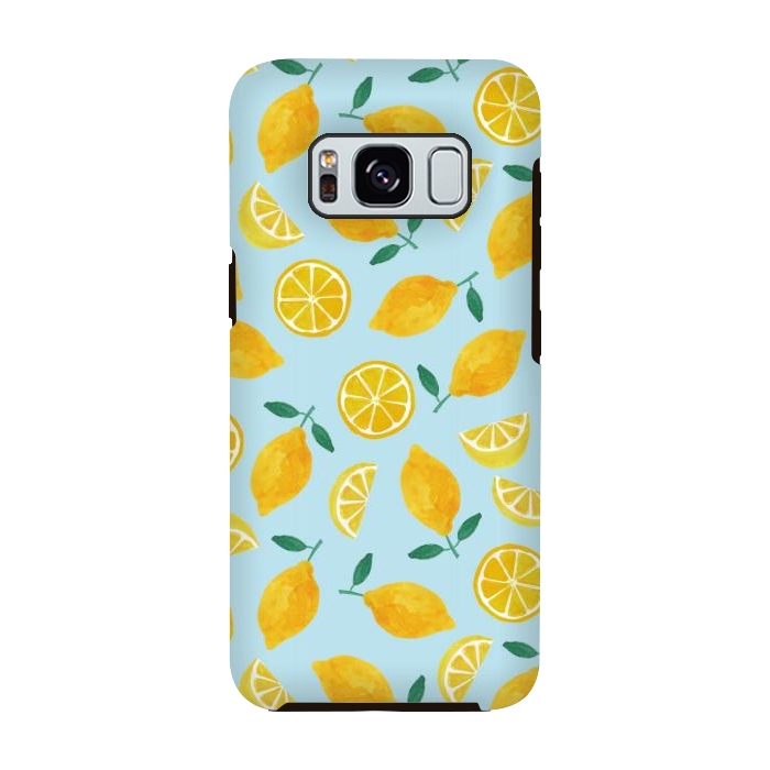 Galaxy S8 StrongFit Watercolour Lemons by Tishya Oedit