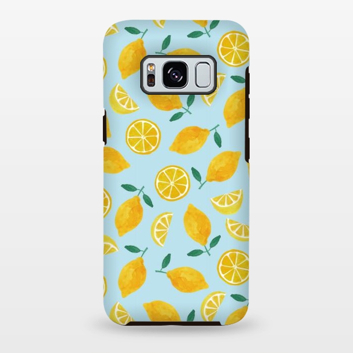 Galaxy S8 plus StrongFit Watercolour Lemons by Tishya Oedit