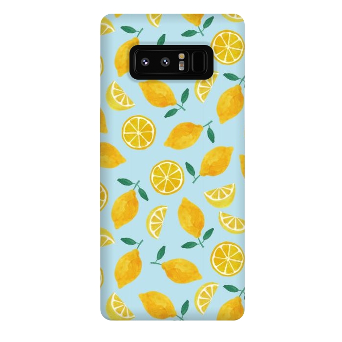 Galaxy Note 8 StrongFit Watercolour Lemons by Tishya Oedit