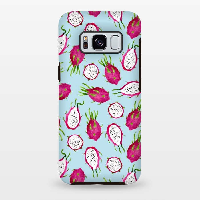 Galaxy S8 plus StrongFit Watercolour Dragonfruit by Tishya Oedit