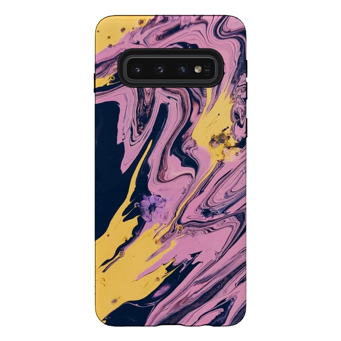 Galaxy S10 StrongFit Pink, Black and Yellow  by Winston