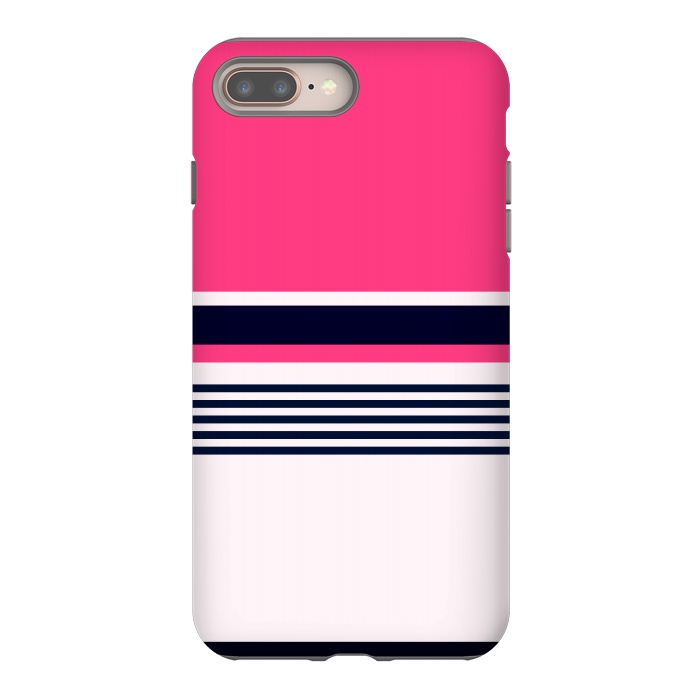 iPhone 7 plus StrongFit Pink Pastel Stripes by TMSarts