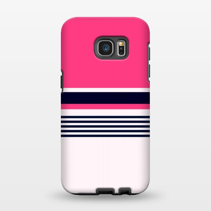 Galaxy S7 EDGE StrongFit Pink Pastel Stripes by TMSarts