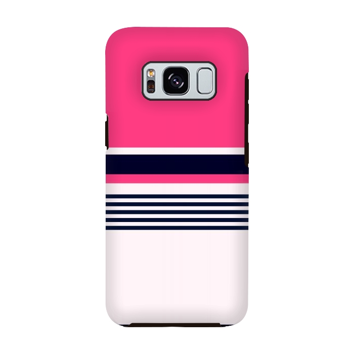 Galaxy S8 StrongFit Pink Pastel Stripes by TMSarts