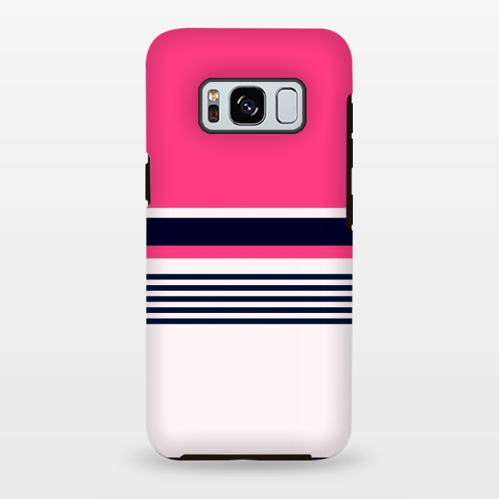 Galaxy S8 plus StrongFit Pink Pastel Stripes by TMSarts