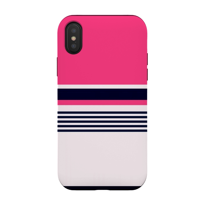iPhone Xs / X StrongFit Pink Pastel Stripes by TMSarts
