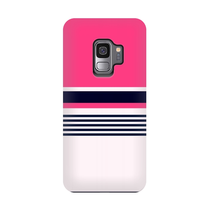 Galaxy S9 StrongFit Pink Pastel Stripes by TMSarts