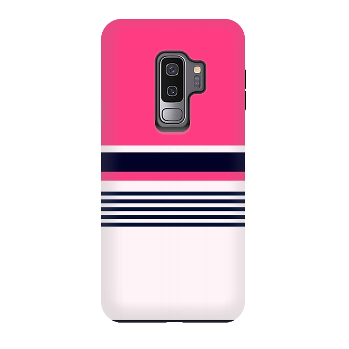 Galaxy S9 plus StrongFit Pink Pastel Stripes by TMSarts