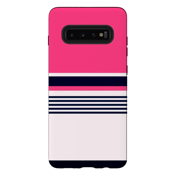 Galaxy S10 plus StrongFit Pink Pastel Stripes by TMSarts