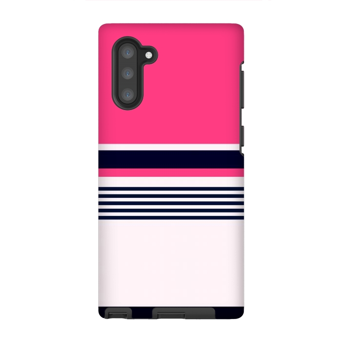 Galaxy Note 10 StrongFit Pink Pastel Stripes by TMSarts