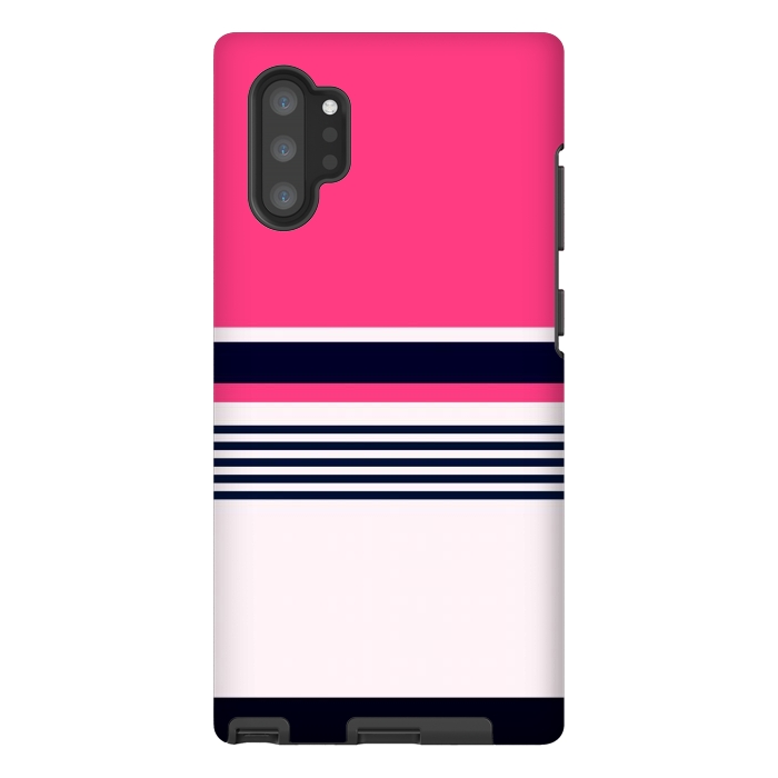 Galaxy Note 10 plus StrongFit Pink Pastel Stripes by TMSarts