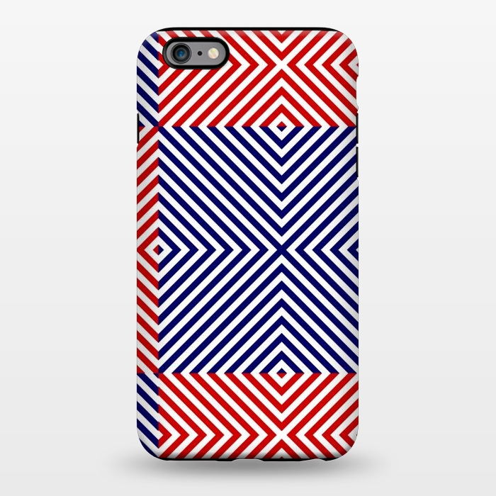 iPhone 6/6s plus StrongFit Red Blue Crossing Diagonal Striped by TMSarts