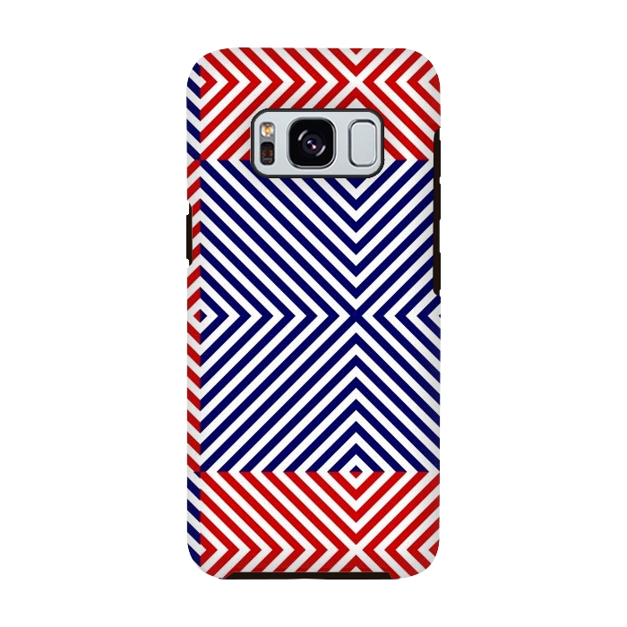Galaxy S8 StrongFit Red Blue Crossing Diagonal Striped by TMSarts