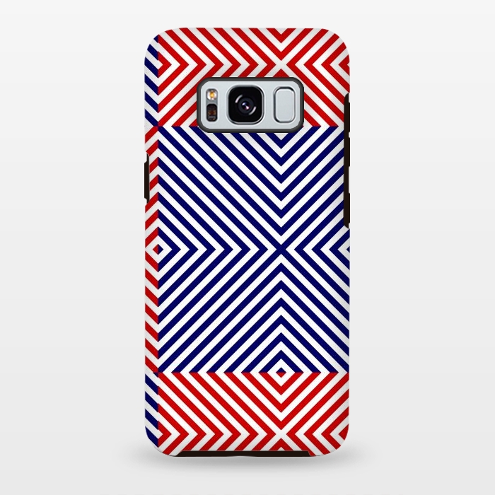 Galaxy S8 plus StrongFit Red Blue Crossing Diagonal Striped by TMSarts
