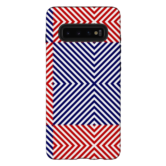 Galaxy S10 plus StrongFit Red Blue Crossing Diagonal Striped by TMSarts
