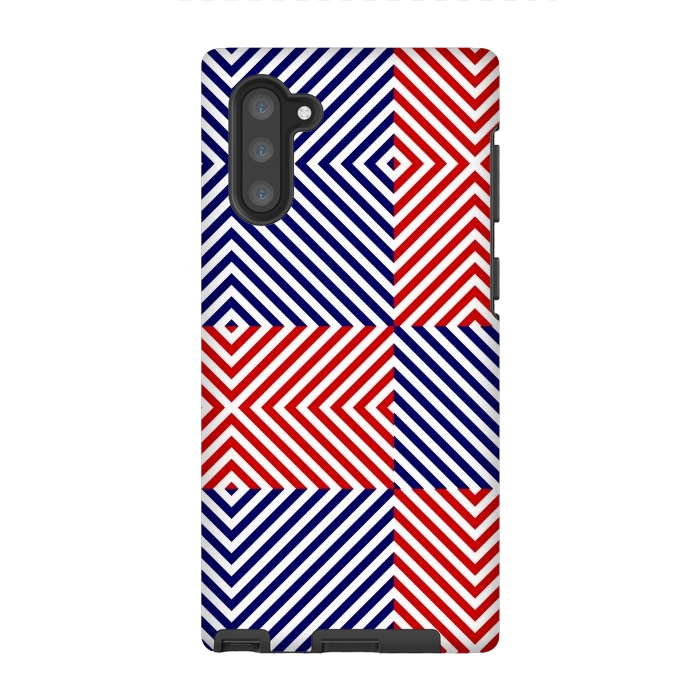 Galaxy Note 10 StrongFit Red Blue Crossing Diagonal Striped by TMSarts