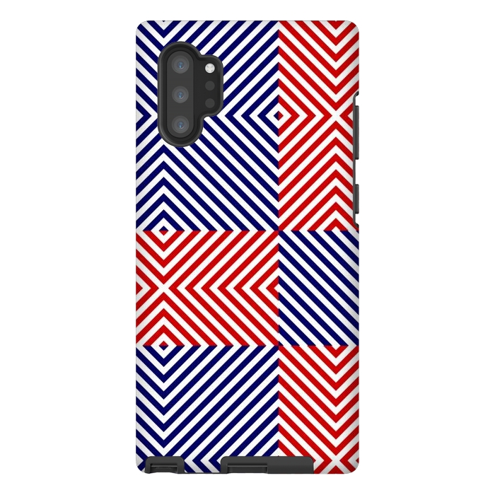 Galaxy Note 10 plus StrongFit Red Blue Crossing Diagonal Striped by TMSarts