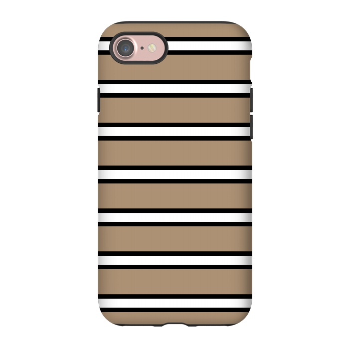 iPhone 7 StrongFit Khaki Contrast Stripes by TMSarts