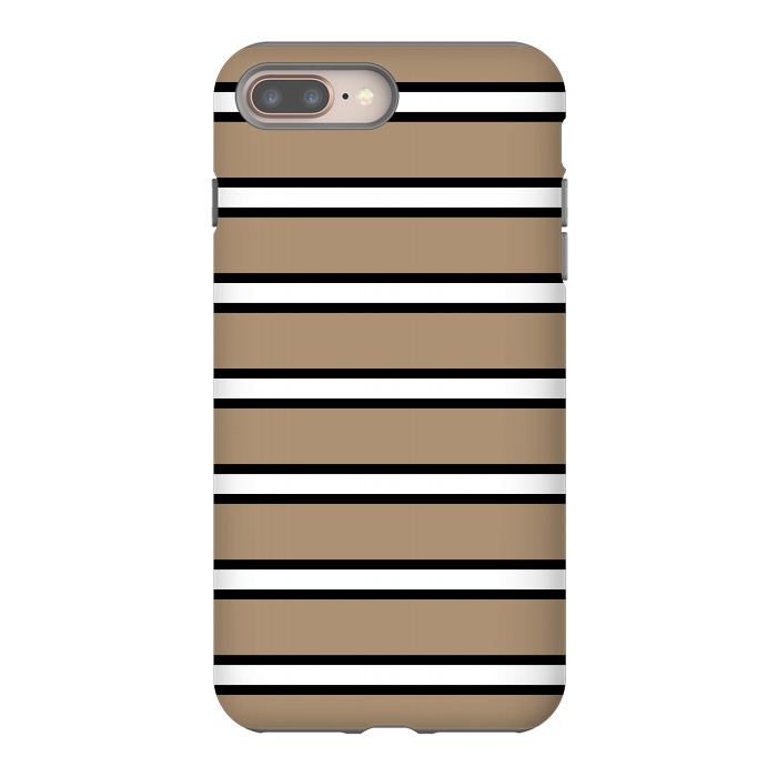 iPhone 7 plus StrongFit Khaki Contrast Stripes by TMSarts