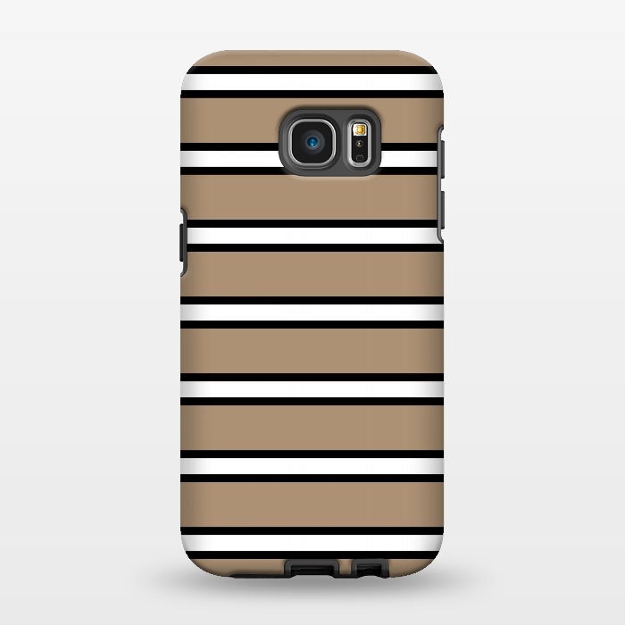 Galaxy S7 EDGE StrongFit Khaki Contrast Stripes by TMSarts