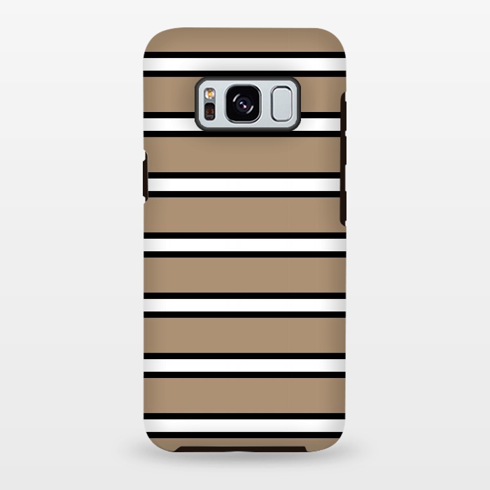 Galaxy S8 plus StrongFit Khaki Contrast Stripes by TMSarts