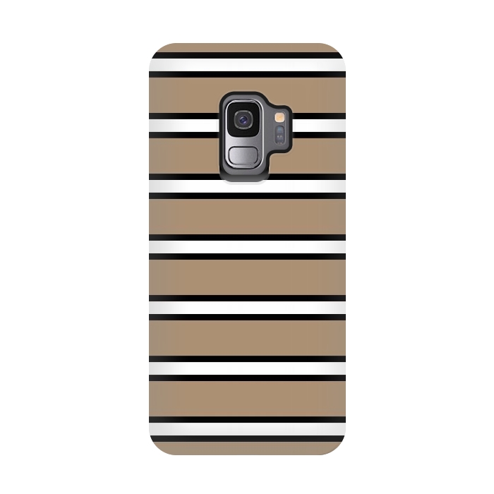 Galaxy S9 StrongFit Khaki Contrast Stripes by TMSarts