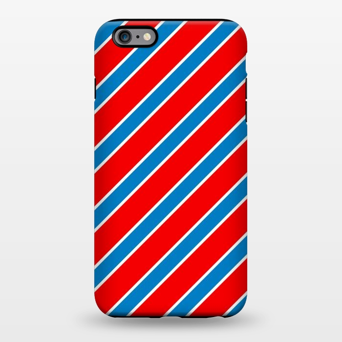 iPhone 6/6s plus StrongFit Red Blue Diagonal Stripes by TMSarts