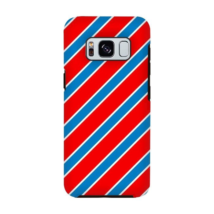 Galaxy S8 StrongFit Red Blue Diagonal Stripes by TMSarts