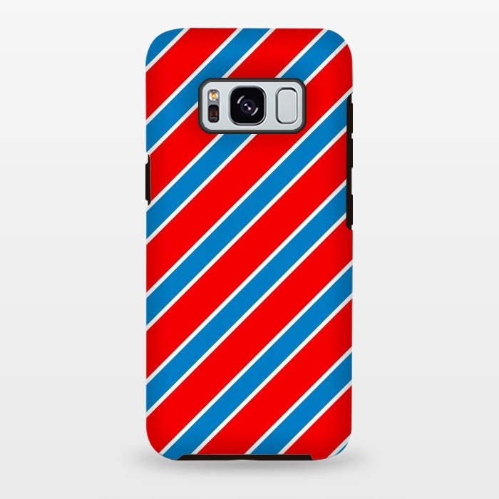 Galaxy S8 plus StrongFit Red Blue Diagonal Stripes by TMSarts