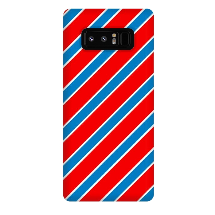 Galaxy Note 8 StrongFit Red Blue Diagonal Stripes by TMSarts