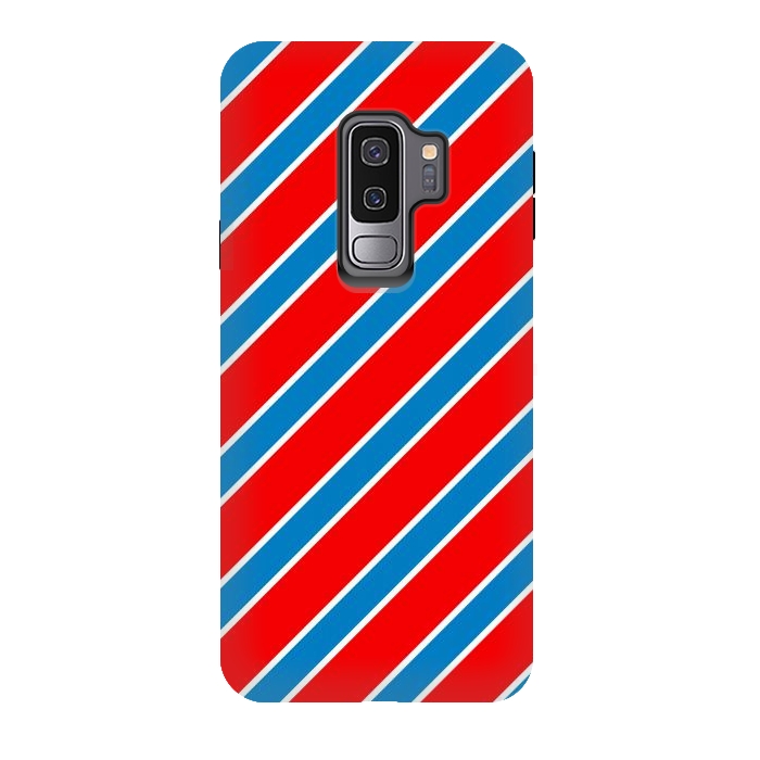 Galaxy S9 plus StrongFit Red Blue Diagonal Stripes by TMSarts