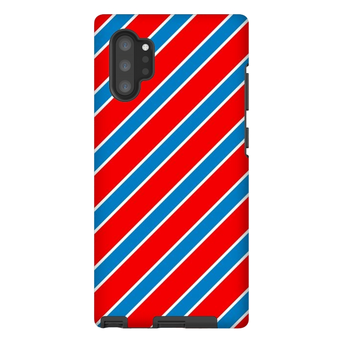 Galaxy Note 10 plus StrongFit Red Blue Diagonal Stripes by TMSarts