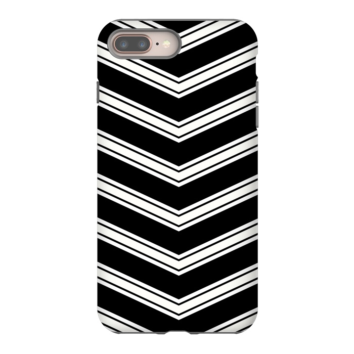 iPhone 7 plus StrongFit Black And White Chevrons by TMSarts