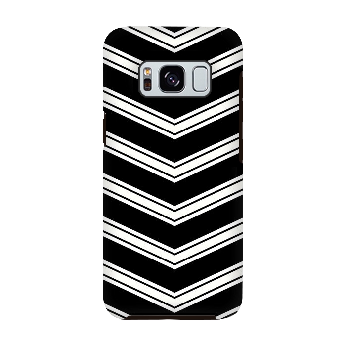 Galaxy S8 StrongFit Black And White Chevrons by TMSarts