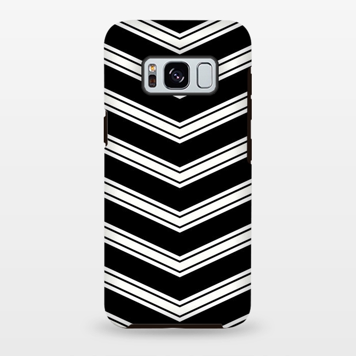 Galaxy S8 plus StrongFit Black And White Chevrons by TMSarts