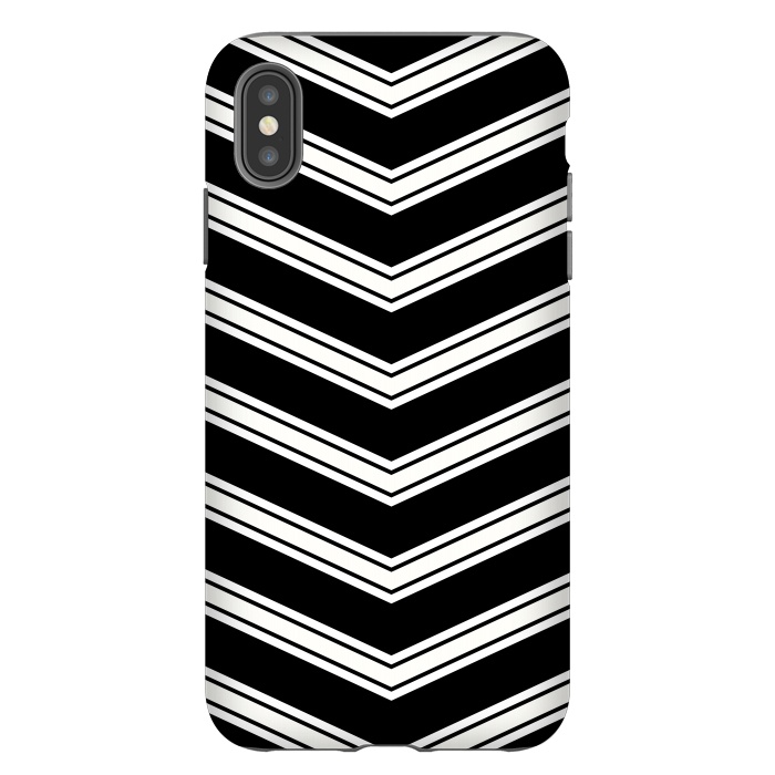 iPhone Xs Max StrongFit Black And White Chevrons by TMSarts