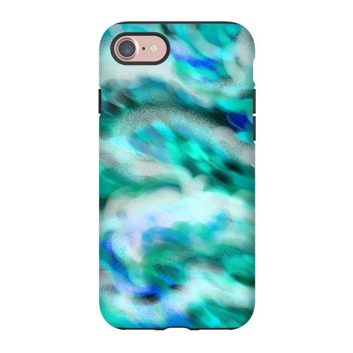 iPhone 7 StrongFit Waves blue abstract art painting phone case by Josie