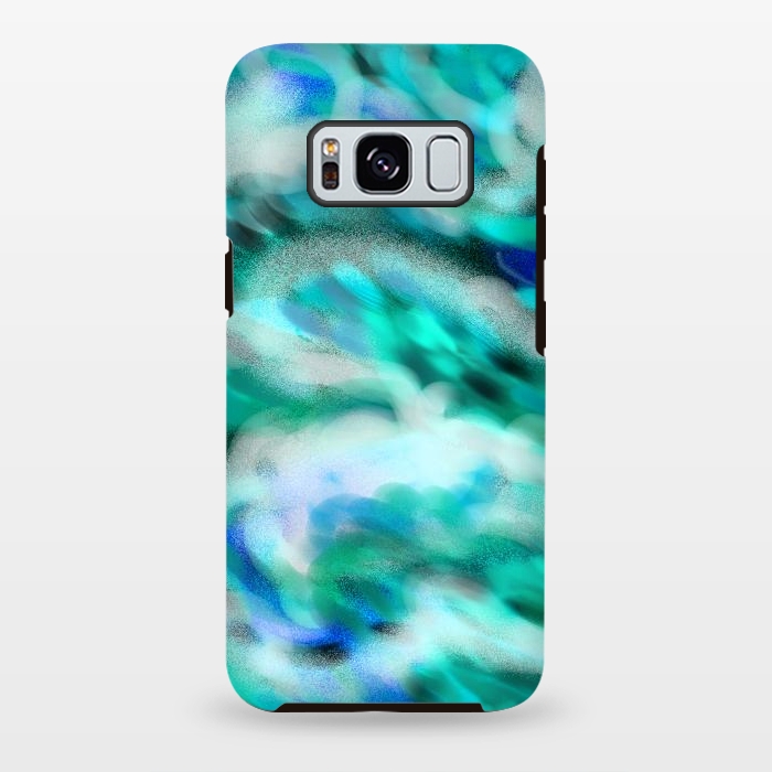 Galaxy S8 plus StrongFit Waves blue abstract art painting phone case by Josie