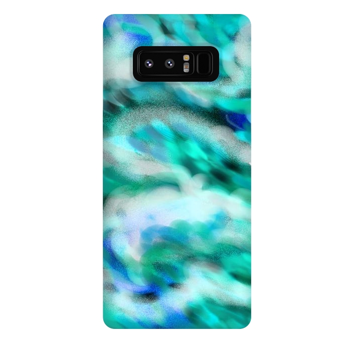 Galaxy Note 8 StrongFit Waves blue abstract art painting phone case by Josie