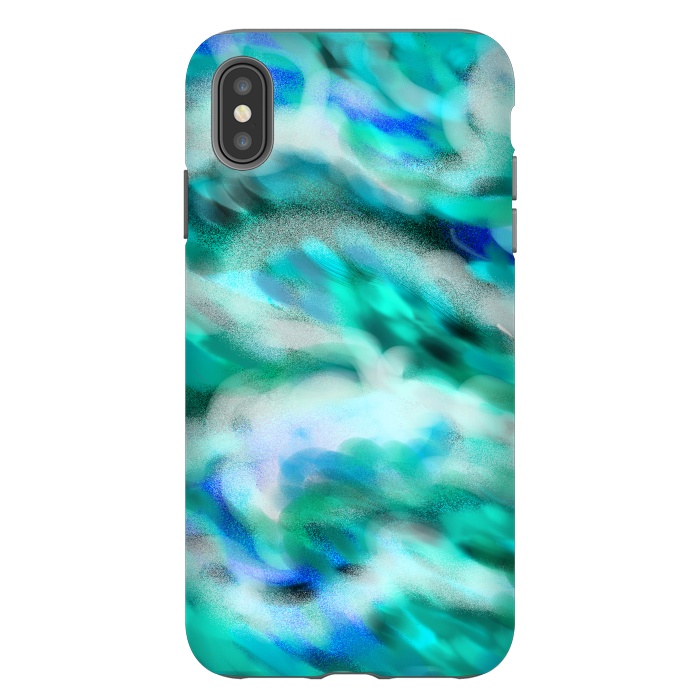 iPhone Xs Max StrongFit Waves blue abstract art painting phone case by Josie
