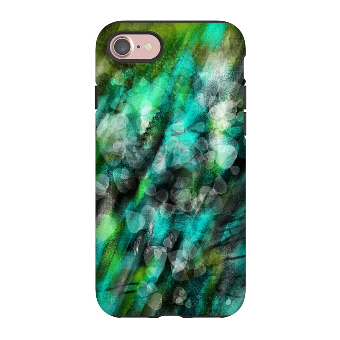 iPhone 7 StrongFit Blue green textured abstract digital art by Josie