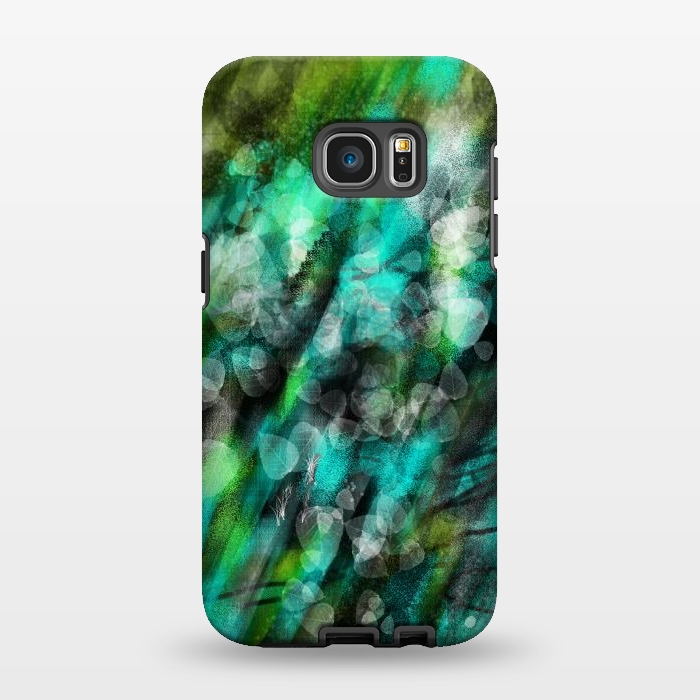 Galaxy S7 EDGE StrongFit Blue green textured abstract digital art by Josie