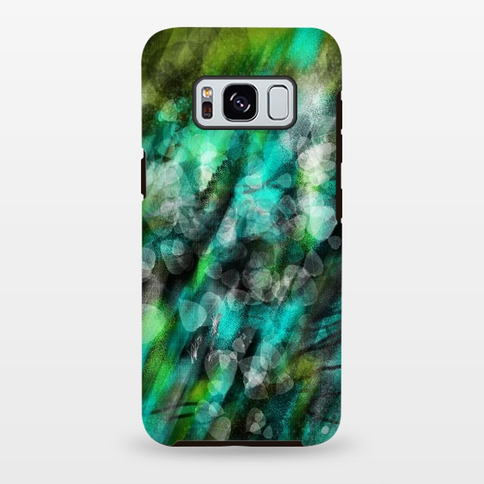 Galaxy S8 plus StrongFit Blue green textured abstract digital art by Josie