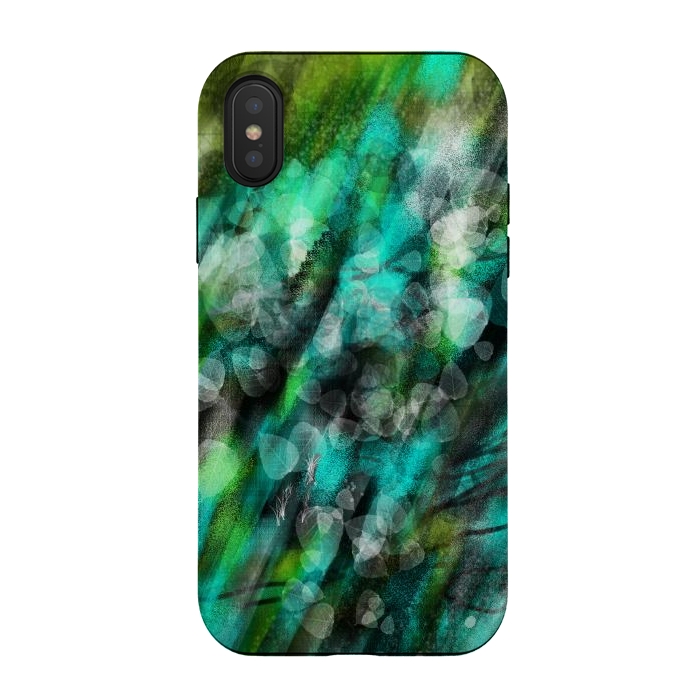 iPhone Xs / X StrongFit Blue green textured abstract digital art by Josie
