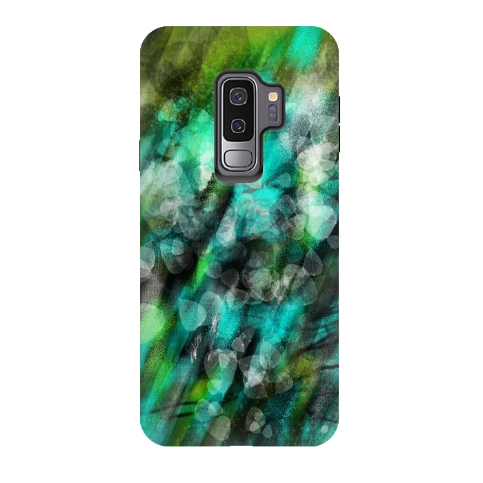 Galaxy S9 plus StrongFit Blue green textured abstract digital art by Josie