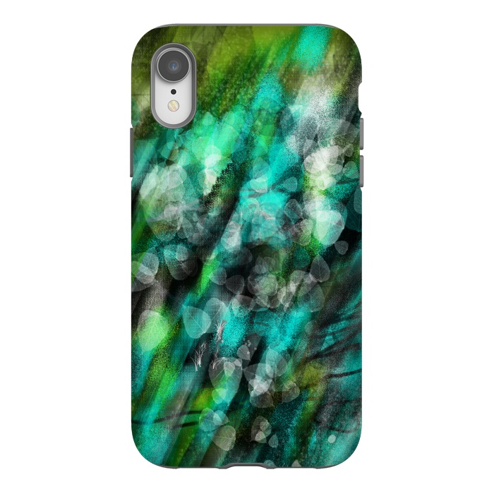 iPhone Xr StrongFit Blue green textured abstract digital art by Josie