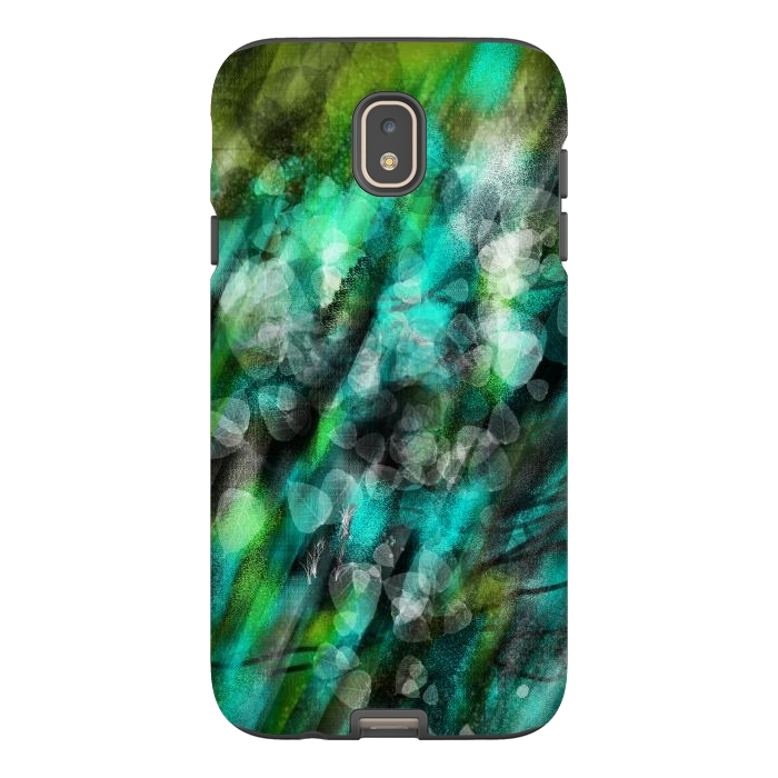 Galaxy J7 StrongFit Blue green textured abstract digital art by Josie