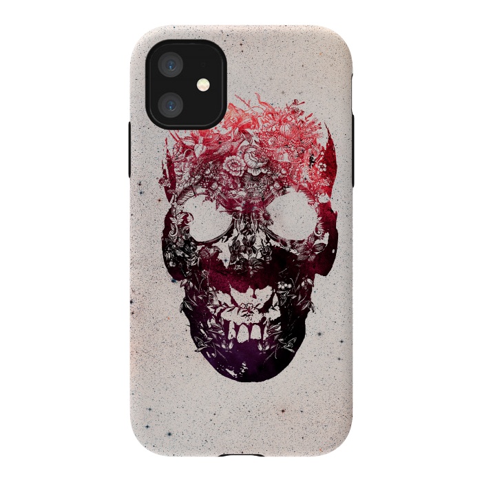 iPhone 11 StrongFit Floral Skull by Ali Gulec