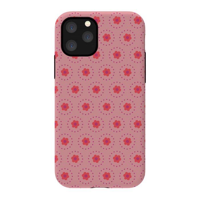 iPhone 11 Pro StrongFit Pink Circular Floral by Rosie Simons