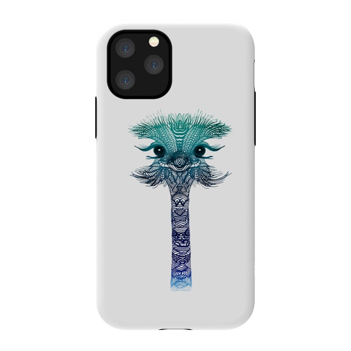 iPhone 11 Pro StrongFit Ostrich Strigel Blue Mint by Monika Strigel